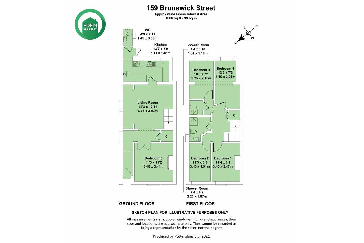 Floor plan showing the ground and first floors of a residential property, with several labeled rooms.