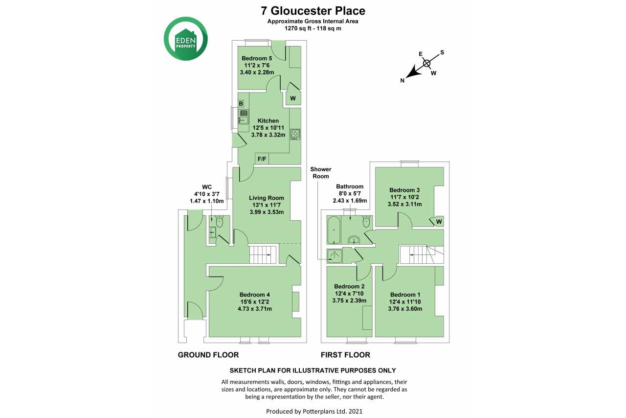 Floor plan showing the ground and first floors of a residential property, with labelled rooms and dimensions.