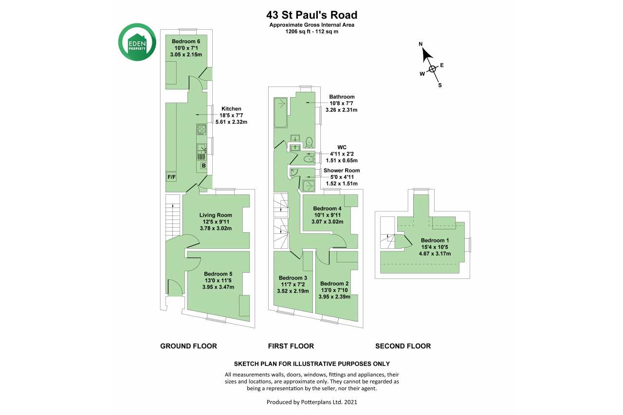 Floor plan showing a multi-level residential property with labelled rooms and measurements.